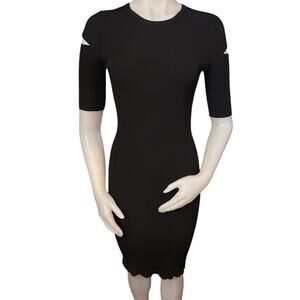 Helmut Lang Slash Short-Sleeve Crewneck Dress Size Small